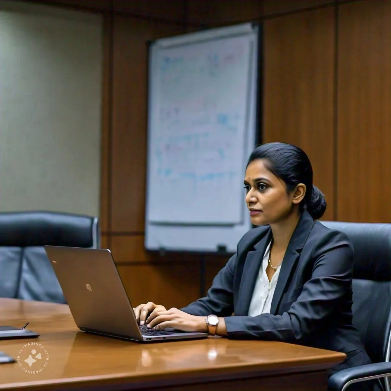 Businesswoman at laptop