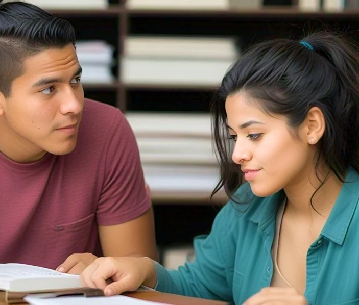 College students learning together